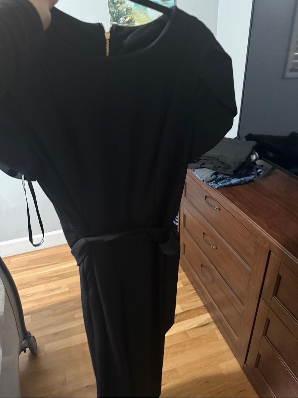Calvin Klein Black Jumpsuit with Waist Tie